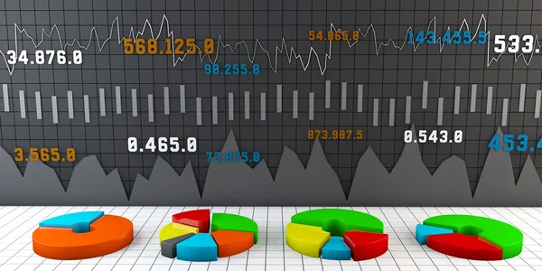 Kleurrijke Business grafiek, rapporten en presentaties — Stockfoto