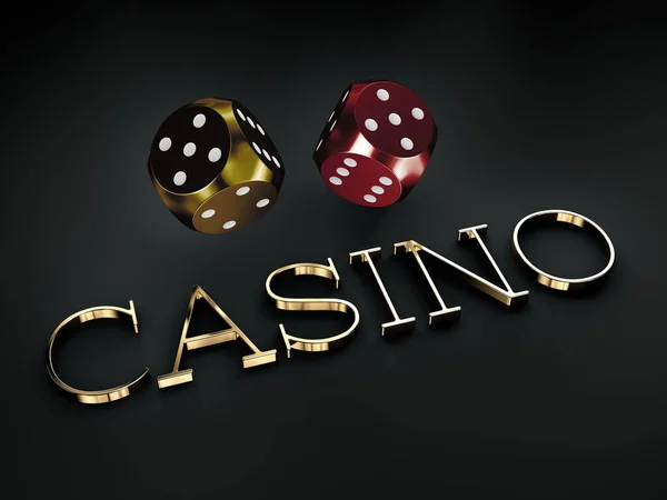 Representación 3d de dados de Casino, ruta de recorte incluida. — Foto de Stock