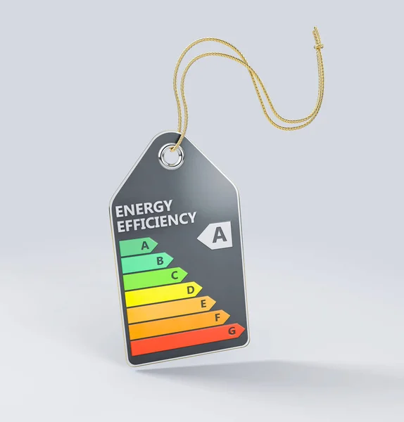 3d Rendering of Energy efficiency concept with energy rating chart, clipping path included. — Stockfoto