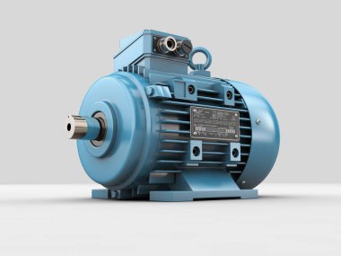 Elektrik motorunun 3d Hazırlanması, kırpma yolu dahil.