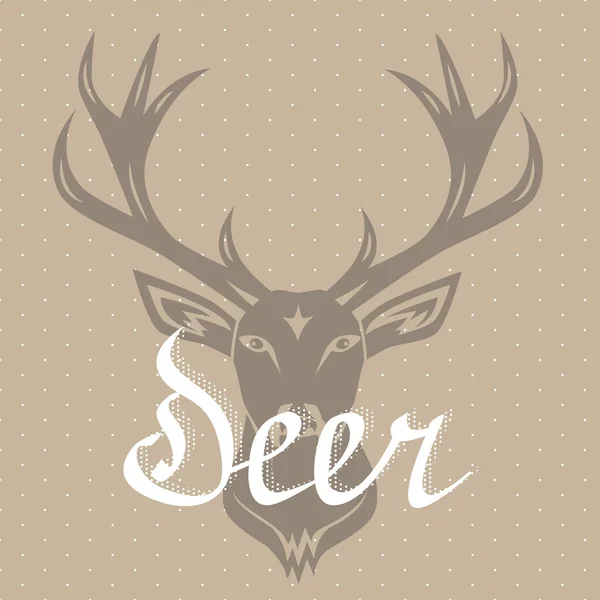 Vintage deer label with lettering. Retro vector design graphic element, badge, emblem, logo, sign, identity, logotype, poster. Deer vintage hand made graphic for t-shirt prints. — Stock Vector