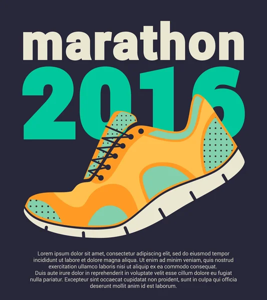 Plakat maraton 2016. — Wektor stockowy