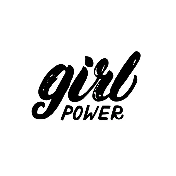 Girl power handskrivna bokstäver. — Stock vektor