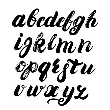 El fırça alfabe yazılı.