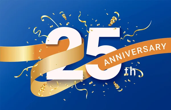 25-årsjubileum firande banner mall Royaltyfria illustrationer