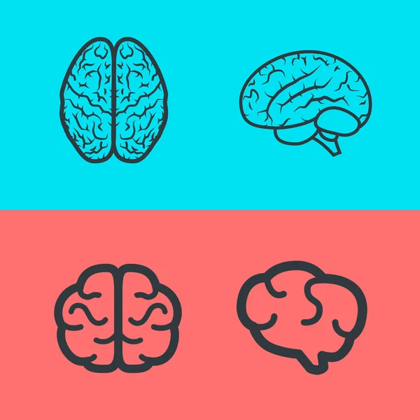 Otak manusia dalam dua bidang untuk desain medis atau ide logo. Ilustrasi vektor . - Stok Vektor