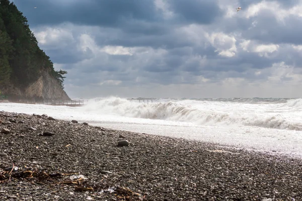 Havets kust innan hon shtorm — Stockfoto