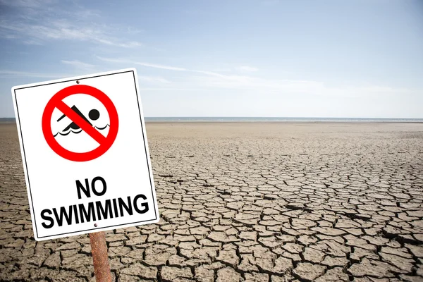 No swimming sign — Stock Photo, Image