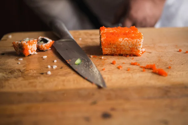 Chef haciendo rollos — Foto de Stock