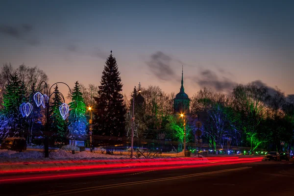 Iluminação de rua de inverno — Fotografia de Stock