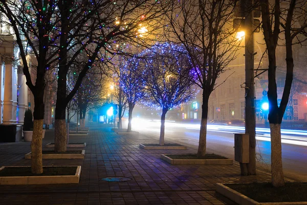 Winter straat verlichting — Stockfoto