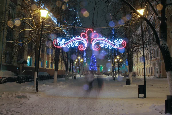 Iluminação de rua de inverno — Fotografia de Stock