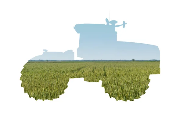 Silhouette Tractor Agricultural Field — Stock Photo, Image