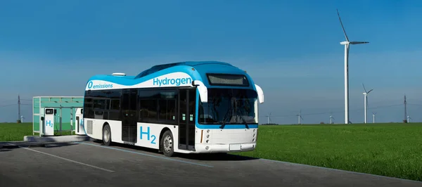Autobus a celle a combustibile a idrogeno — Foto Stock