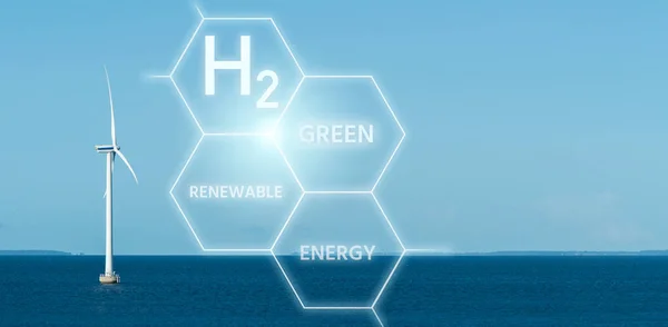 Groene Waterstof Uit Hernieuwbare Energiebronnen Halen — Stockfoto