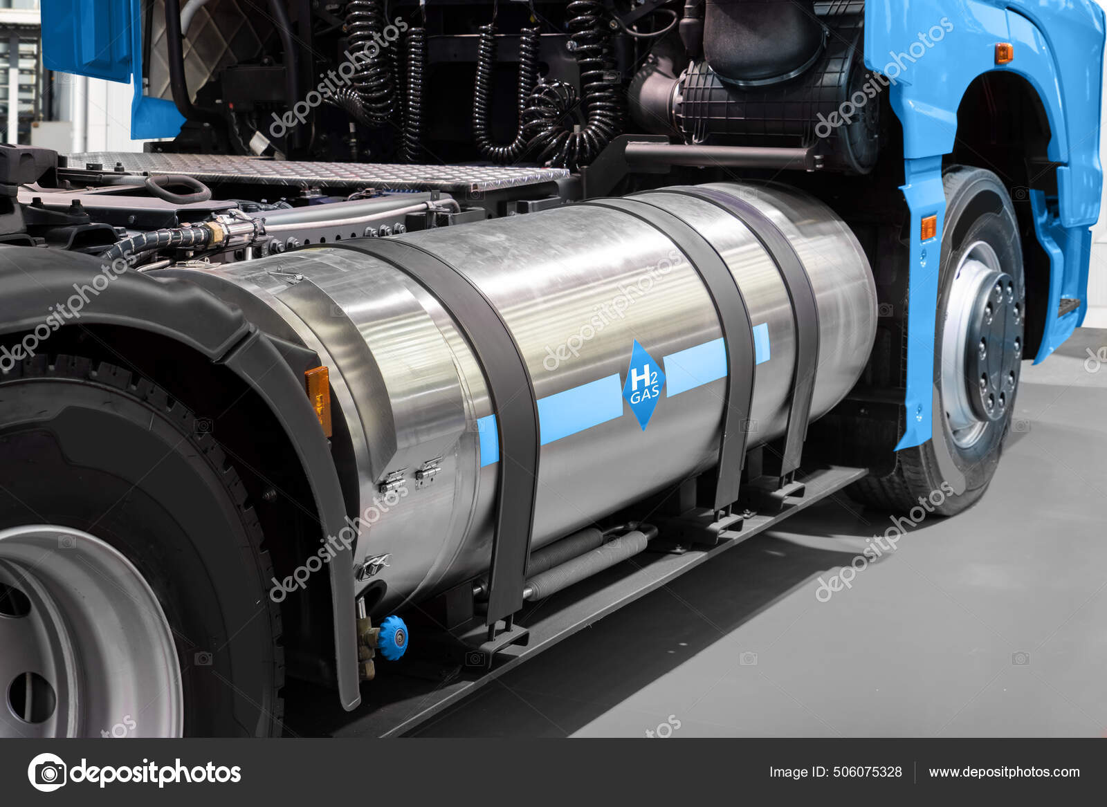 A hydrogen fuel cell semi truck Stock Photo by ©Scharfsinn 506075328