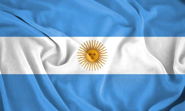 Waving Fabric Texture of the Flag of Argentina. Waving Flag of the Argentina