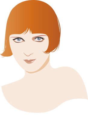 Kadın vintage portre avatar beyaz çizgiler