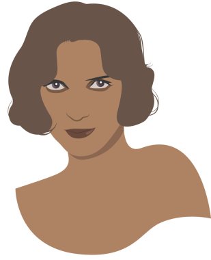 Kadın vintage portre avatar beyaz çizgiler