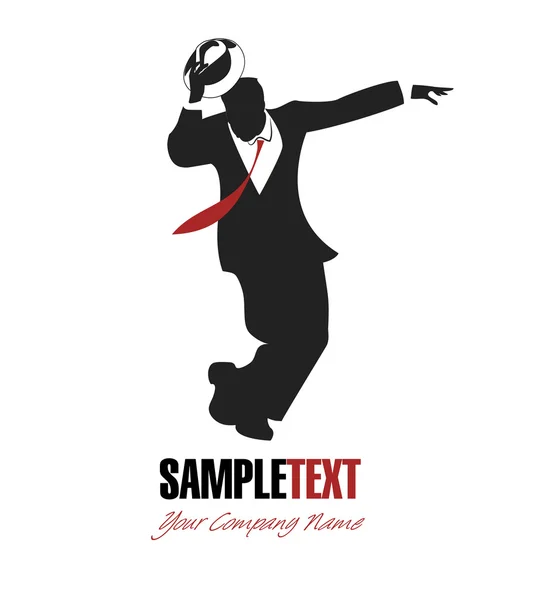 Homme célibataire silhouette danse swing — Image vectorielle