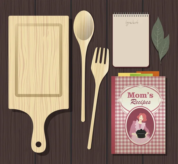 Recetas Cookbook. Cuaderno de cocina — Vector de stock
