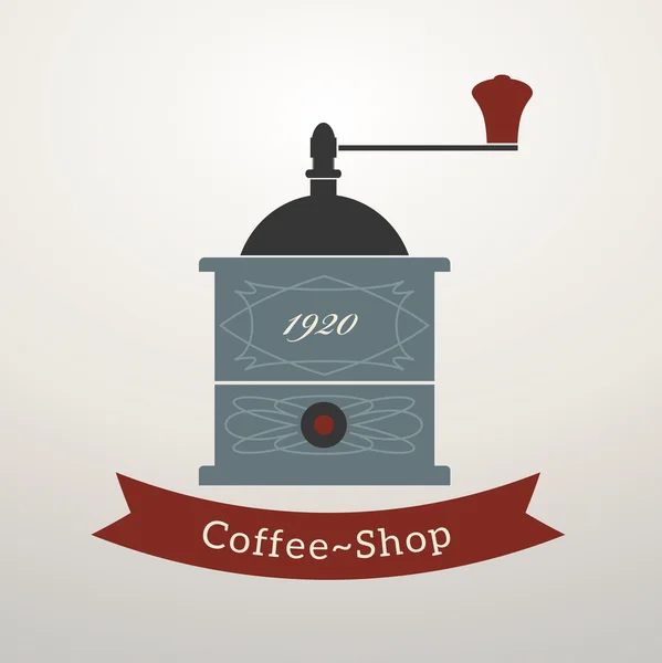 Estilo vintage molinillo de café logo — Vector de stock