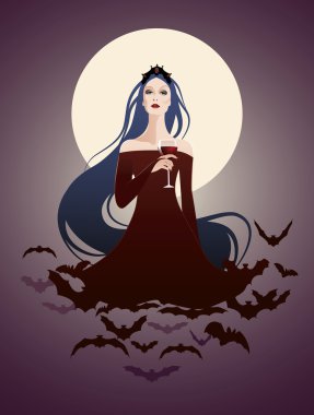 Güzel vampir yarasalar bir bulutun üzerinde