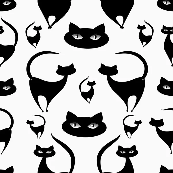 Lustige Katzen Muster Vektor nahtlos — Stockvektor