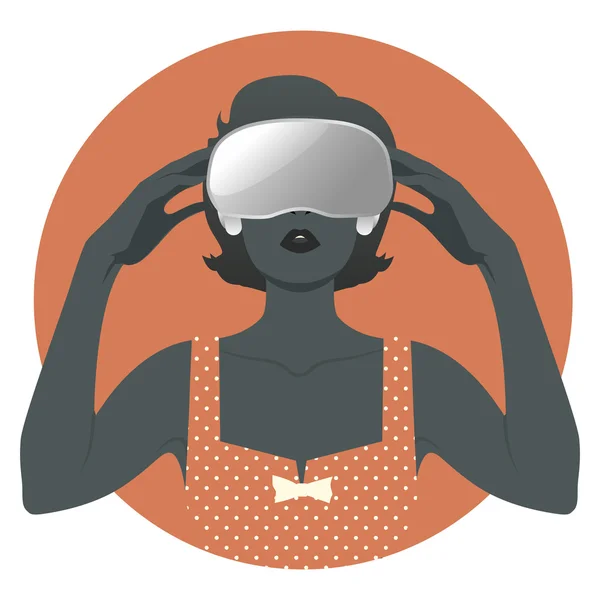 Женщина в очках виртуальной реальности — стоковый вектор