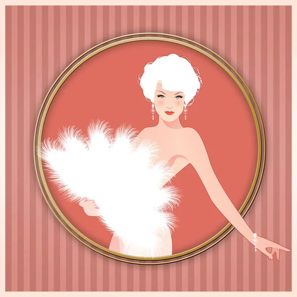 Mooie Sexy Dame Gekleed Retro Burlesque Stijl Het Dragen Van — Stockfoto