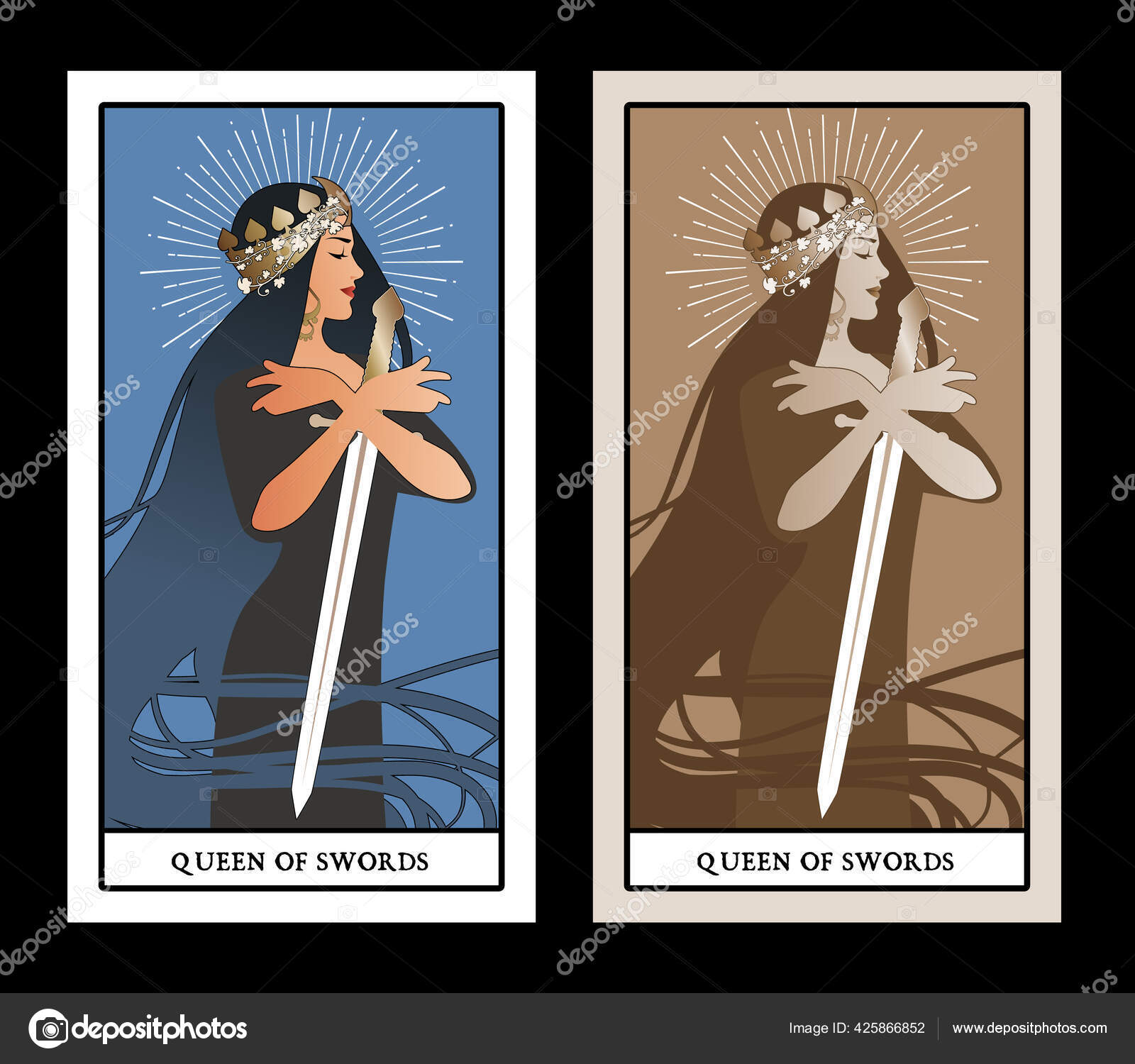 rainha com coroa e vestido vermelho. ilustração vetorial de cartas de jogar.  rainha das cartas de