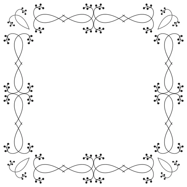 Cadre Botanique Ornemental Isolé Sur Fond Blanc — Image vectorielle