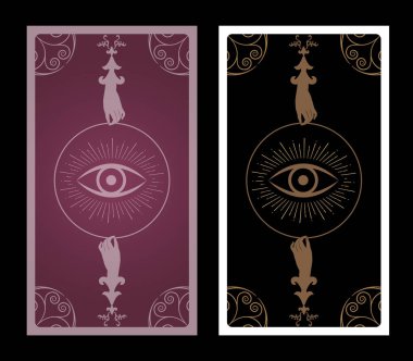 Tarot kartı ya da iskambil kartı eski tarz süslemeli Victoria tarzı