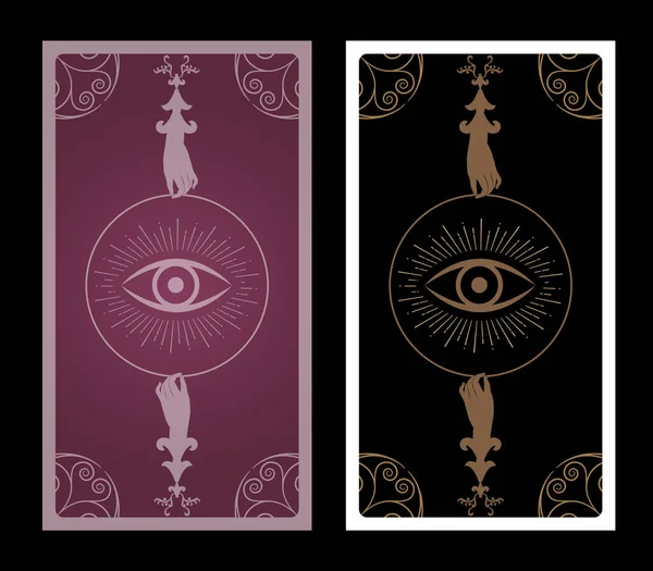 Tarot Kaart Speelkaart Terug Met Vintage Sier Patronen Victoriaanse Stijl — Stockvector