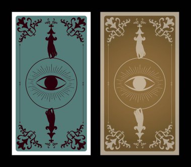 Tarot kartı ya da iskambil kartı eski tarz süslemeli Victoria tarzı