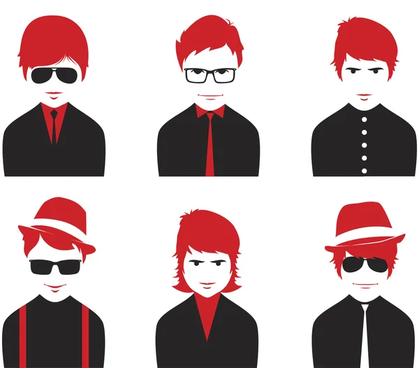 Avatar various boys faces — Stock Vector