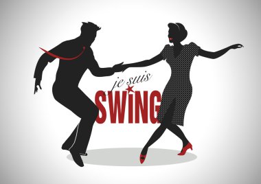 (Ben salıncak) je Suis Swing siluetleri