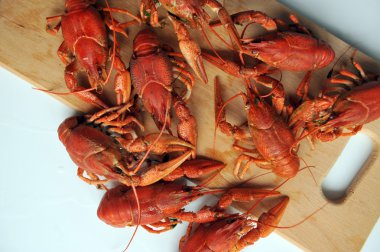 Beyaz bir arka plan üzerinde izole pişmiş kerevit. 