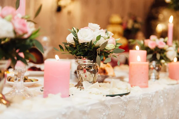 Table set for wedding or another catered event — Stock Photo, Image