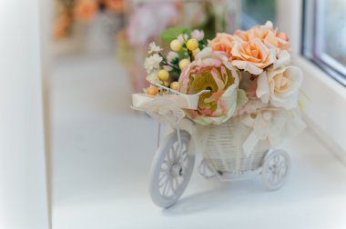 Leylak ve pembe Gül çiçek. 