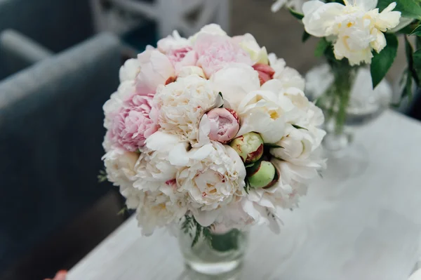 Bloemen van gekleurde pioenrozen — Stockfoto