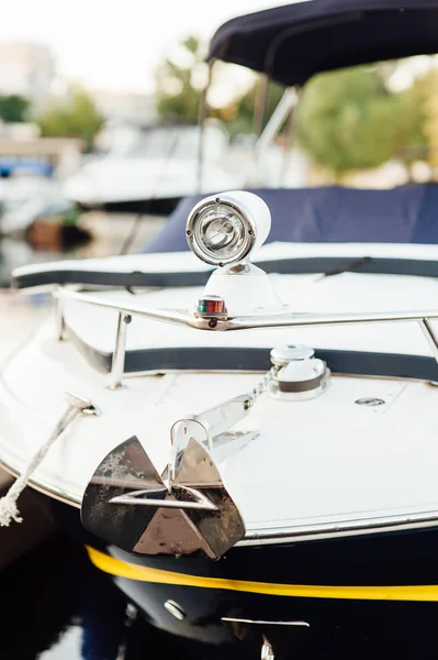 Front lights on the promenade yacht — Stock Photo, Image