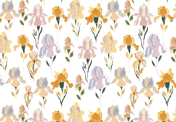 Seamless pattern with iris flower.Vector — Stock Vector