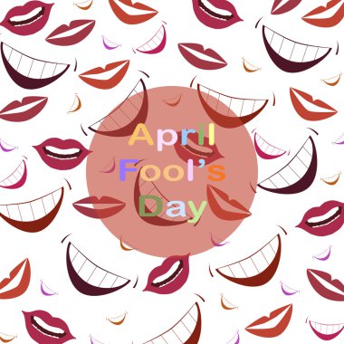 April Fool's Day.Funny arka plan. Vektör çizim