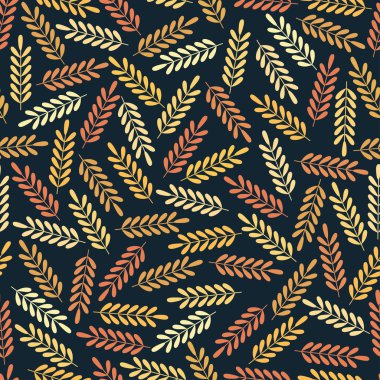 Desen yaprak. Sorunsuz vektör renkli baskı. Tekstil doku