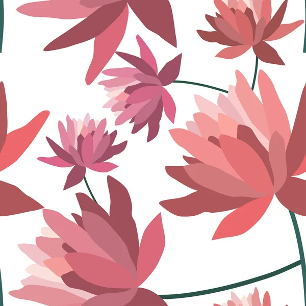 Květinové patten s lotosovými květy — Stockový vektor