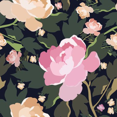 Gül çiçekleriyle kusursuz desen