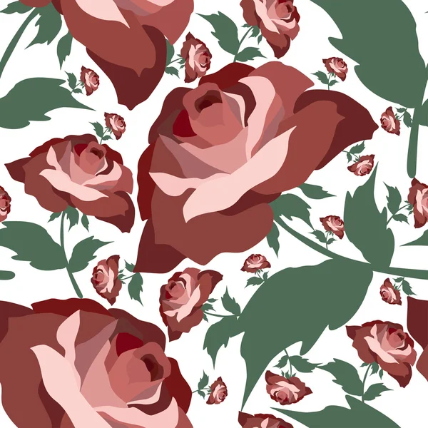 Безшовний візерунок з квітами троянд — стоковий вектор