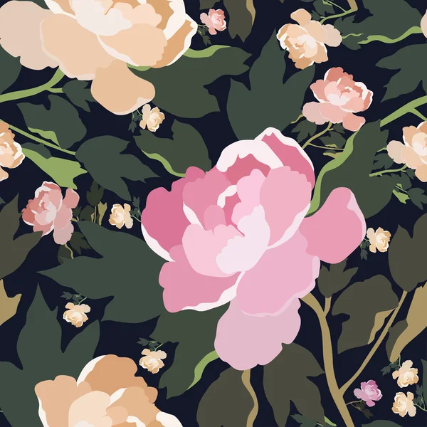 Seamless pattern with rose flowers