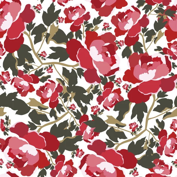 Bezešvé vzory s růžovými květy — Stockový vektor